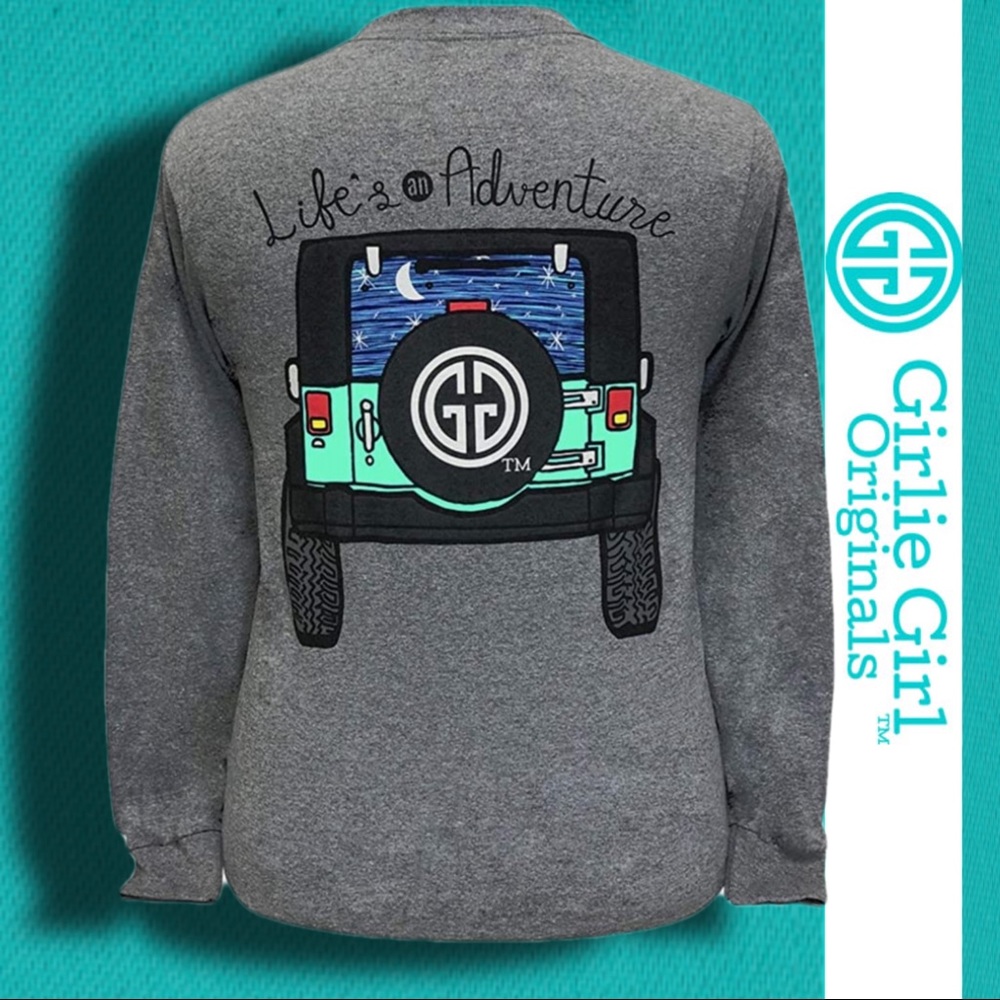 Girlie Girl Originals: Life's an Adventure Graphite Heather Long Sleeve T-Shirt